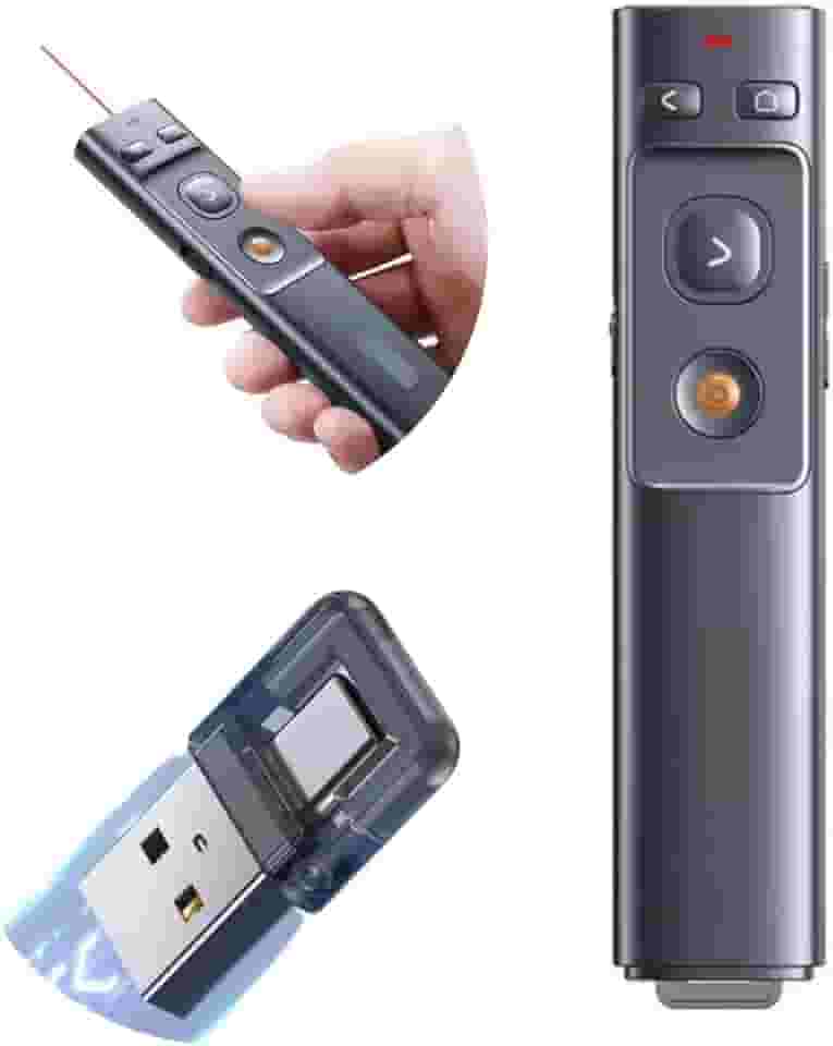 Passador de Slide Apresentador Caneta Laser Compatível Com Windows Linux Macbook Pc Usb-C