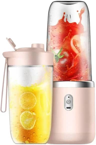 Liquidificador Portátil Recarregável USB - Mixer Juice 400ML com Copo Integrado (Rosa)
