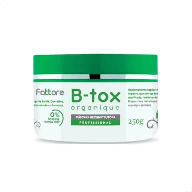 Máscara Capilar Reconstrutora Sem Formol B-tox Organique Fattore Anti frizz 250g