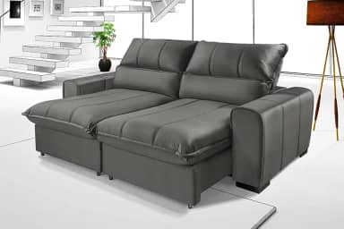 Sofá Dubai Retrátil Reclinável Com Molas Ensacadas 2,05m (Cinza)