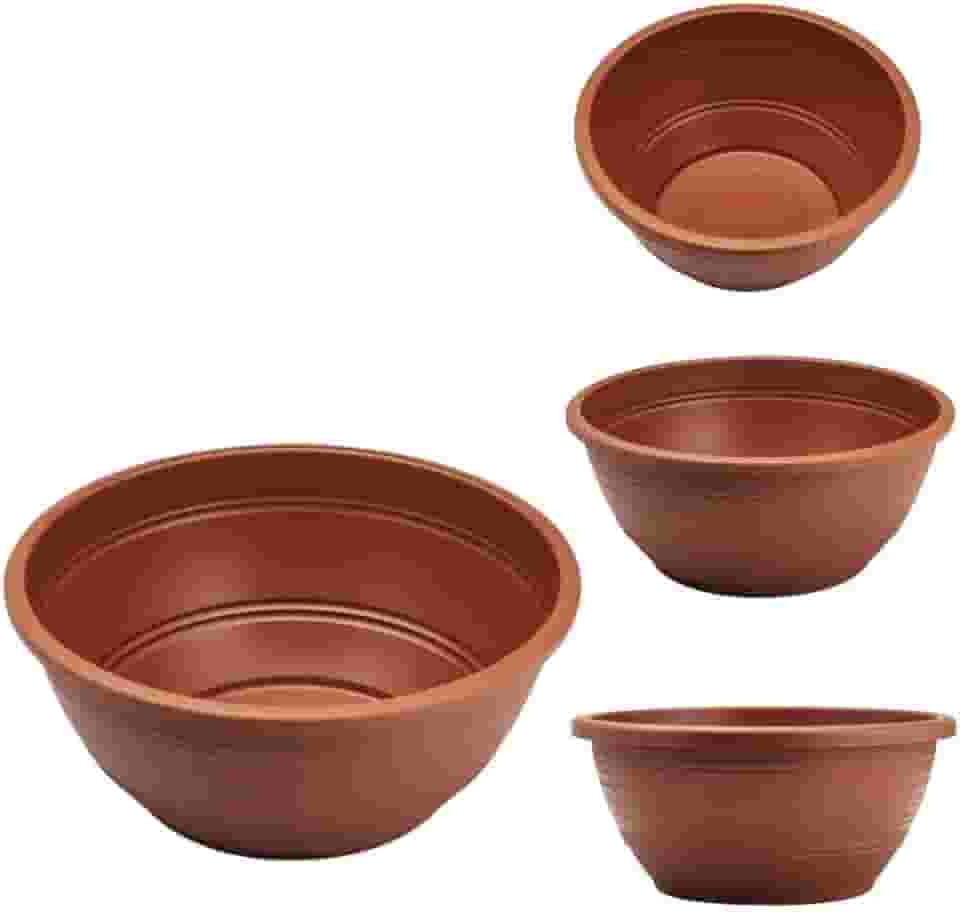 Kit 5 a 15 Vasos Cuia Rosa do Deserto 6,6 Litros Vasos Redondos Cor Terracota