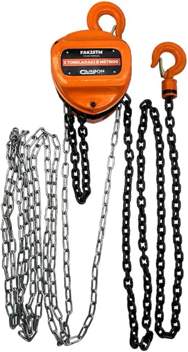 Talha Manual 2 Toneladas 2000KG 5 Metros de Elevação FAK25TM Carbon Fak