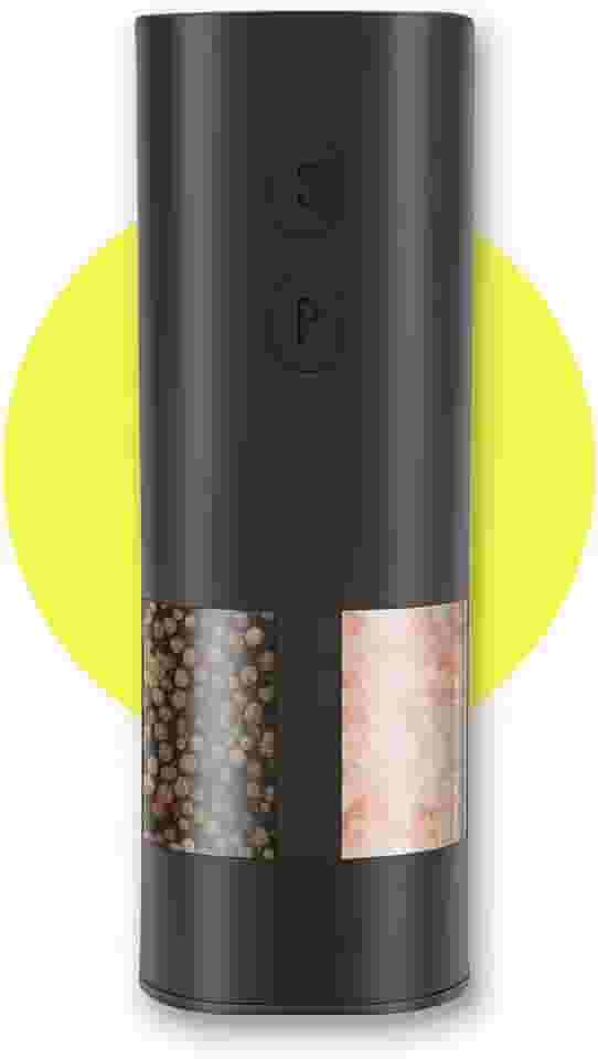 Moedor de Sal e Pimenta Elétrico Automático 2 em 1, Saleiro e Pimenteiro Recarregável USB com Moagem Ajustável