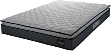 Colchão Casal Espuma D45 Pillow Top Strong 138x188x24cm Cinza/branco Hellen - Suporta até 150kg por Pessoa