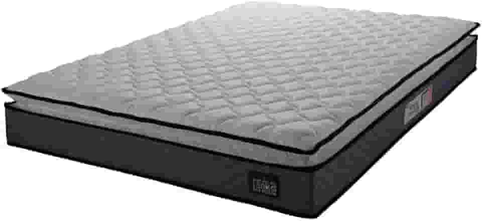 Colchão Casal Espuma D45 Pillow Top Strong 138x188x24cm Cinza/branco Hellen - Suporta até 150kg por Pessoa