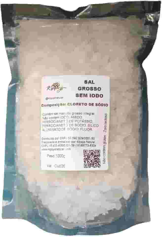 Sal integral de Mossoró - tipo grosso - SEM IODO, sem ferrocianeto - 1kg - Kippys Natural