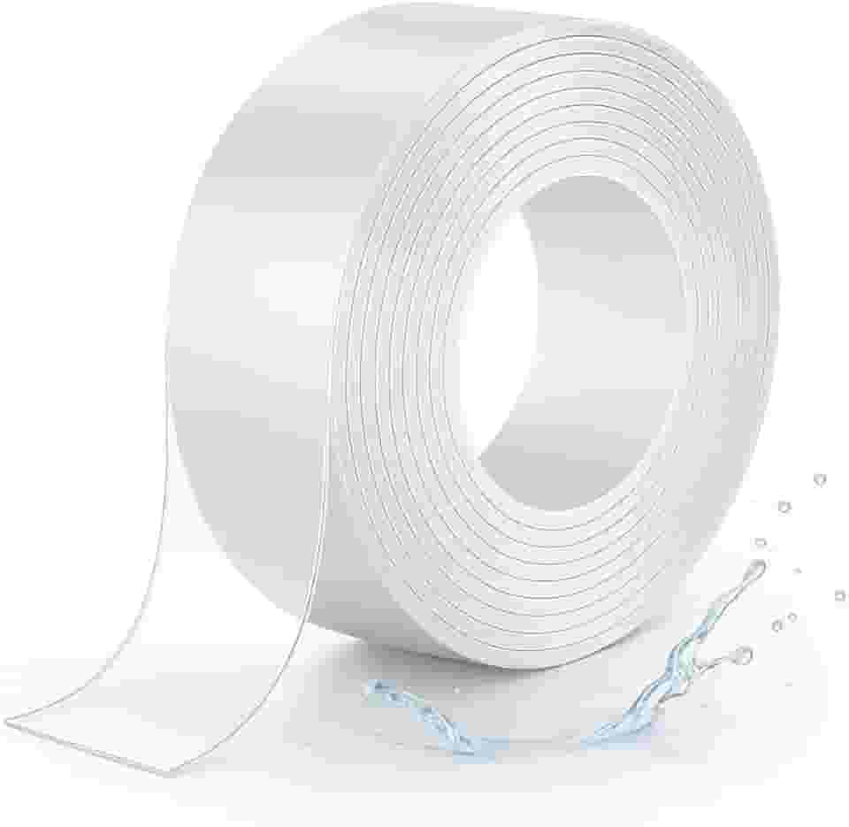 Fita Nano Dupla‑Face Transparente 3 cm × 3 m Extra Forte, Reutilizável e Lavável – Fixação Sem Furos Para Parede Decoração Casa Escritório