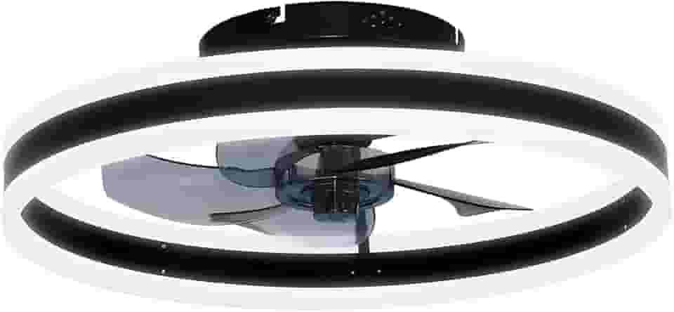 Ventilador de Teto com Luz LED 50cm, 36W 3 Cores, Motor DC Silencioso 30 W, 6 Velocidades, Reversível Verão/Inverno, Controle Remoto, Dimerizável 127–220 V – Para Quarto e Sala