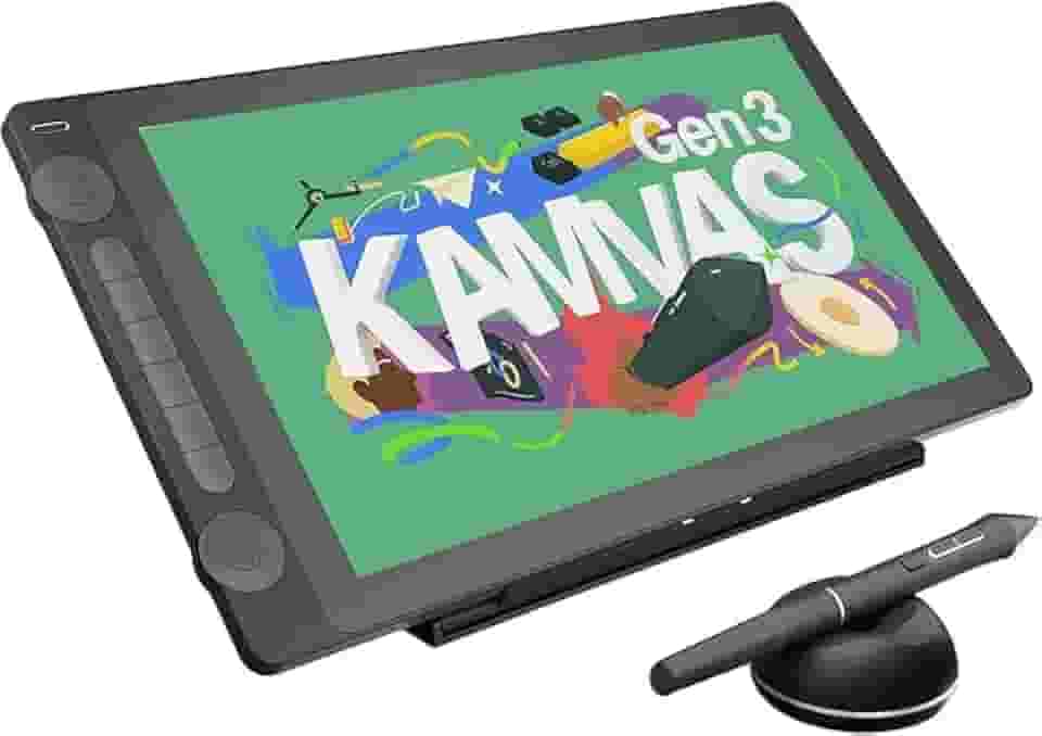 Mesa digitalizadora HUION KAMVAS 16 (Gen 3) Tablet de Desenho com Tela, Suporte Ajustável, 2.5K QHD,Mac, PC, Android-15,8 polegadas