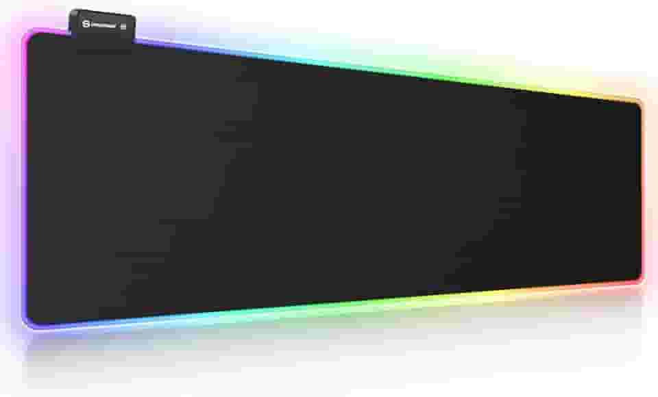 Mouse pad para jogos RGB, UtechSmart Mouse pad grande estendido macio com 14 modos de iluminação, 2 níveis de brilho, mousepads para teclado de computador 800 x 300 mm / 31,5 × 11,8 polegadas