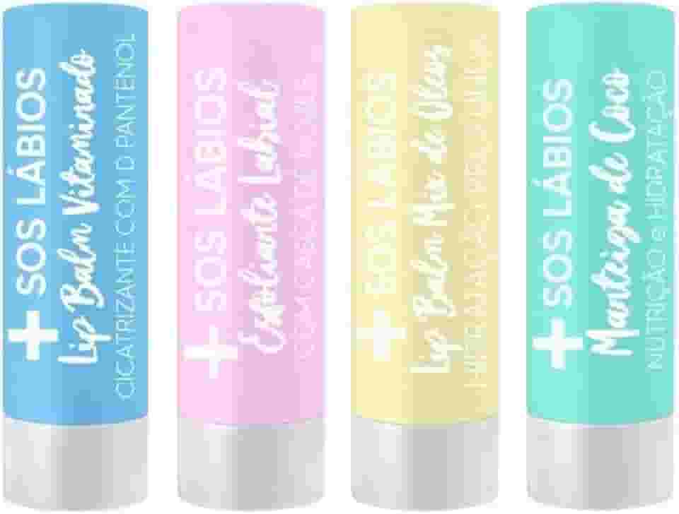 Kit 4 Unidades - Tratamento Intensivo Sos Labios - Recupera E Protege Seus Labios Top Beauty