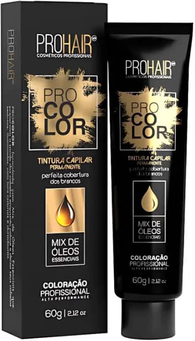 Coloração Profissional 60g Pro Color Cobertura de Fios Brancos Brilho Natural e Acabamento Perfeito (Louro Escuro 6.0, 60g)