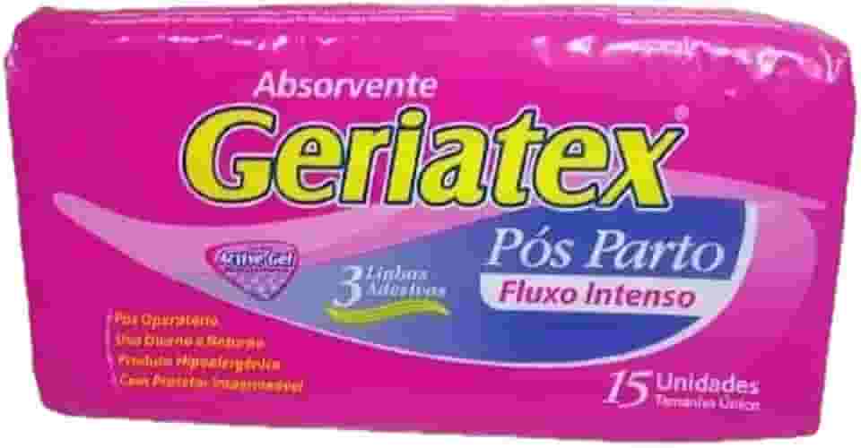 Absorvente Pós-Parto Geriatex Com 15 unidades Absorvente Pós-Parto Geriatex Fluxo Intenso - 15 unidades