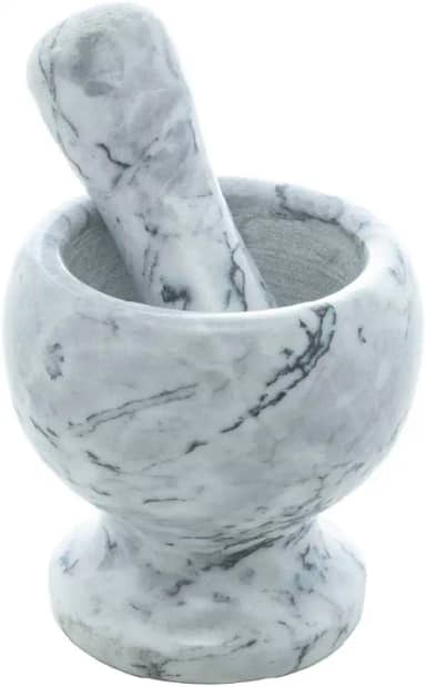 Pilão de Mármore com Socador Cinza 11cm x 11cm - Wolff