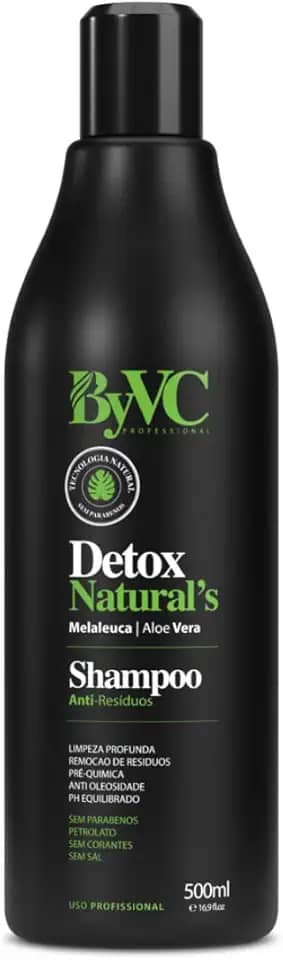 Shampoo Detox Antirresíduos ByVC 500ml – Limpeza Profunda, Controle de Oleosidade e Ação Refrescante com Aloe Vera e Melaleuca