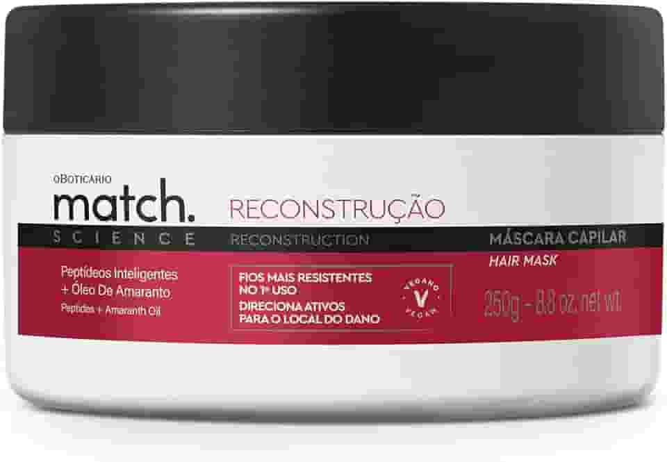O BOTICARIO MATCH SCIENCE MASCARA CAPILAR RECONSTRUÇÃO 250g