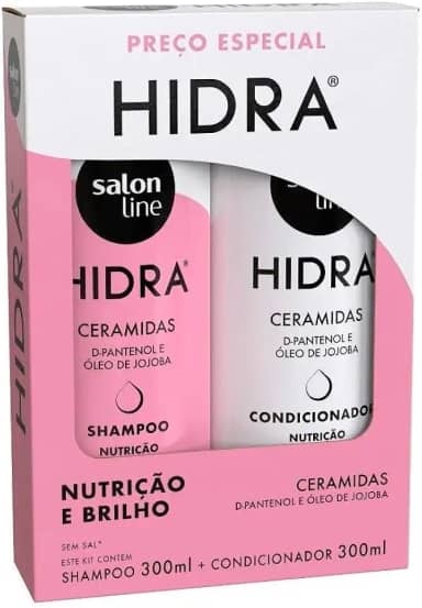 Salon Line, Kit Shampoo e Condicionador, Hidra Nutrição e Brilho, Vegano - Todos os Tipos de Cabelos, 300 ml cada