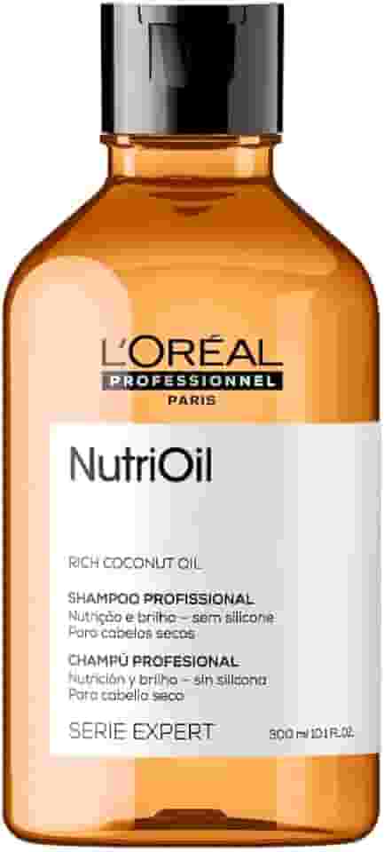 L'Oréal Professionnel NutriOil, Shampoo de Nutrição Intensa com Óleo de Coco, Ideal para Cabelos Secos e Sem Brilho, Limpeza Suave, Mais Maciez e Brilho 300ml