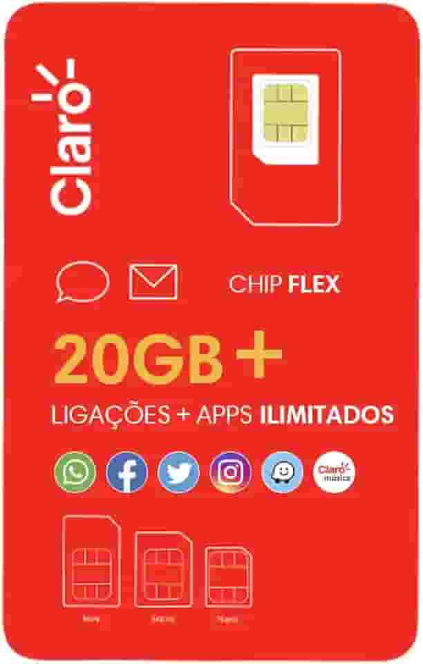 Chip Flex com 20GB de internet + WhatsApp ilimitados + Ligações por R$19,99 (30 dias)