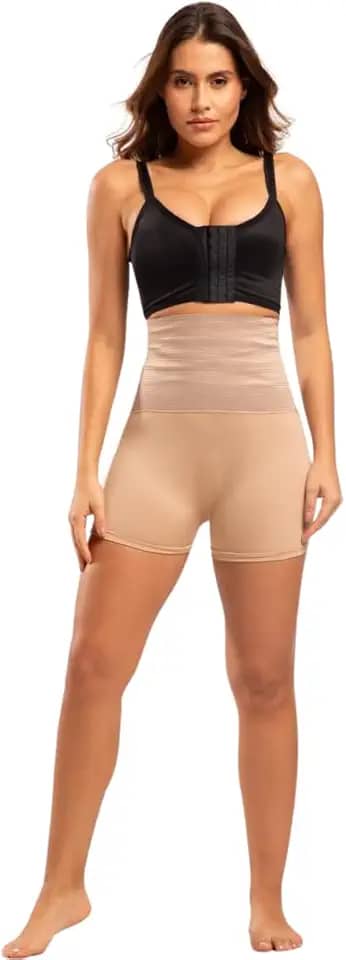 Short Modelador Feminino | Alta Compressão, Modela o Corpo, Afina a Cintura, Fitness e Casual | Conforto e Estilo para Academia e Dia a Dia