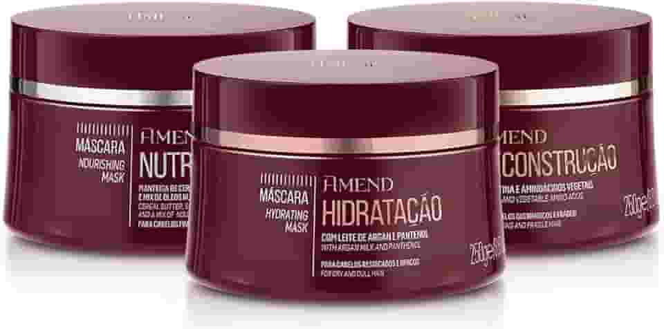 Kit Cronogama Capilar Amend 3 Máscaras Reconstrução + Hidratação + Nutrição 250g