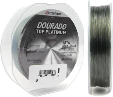 Linha de Pesca Dourado Top Platinum, Monofilamento, 0,60mm, 25,3kg, 200m, Alta Resistência