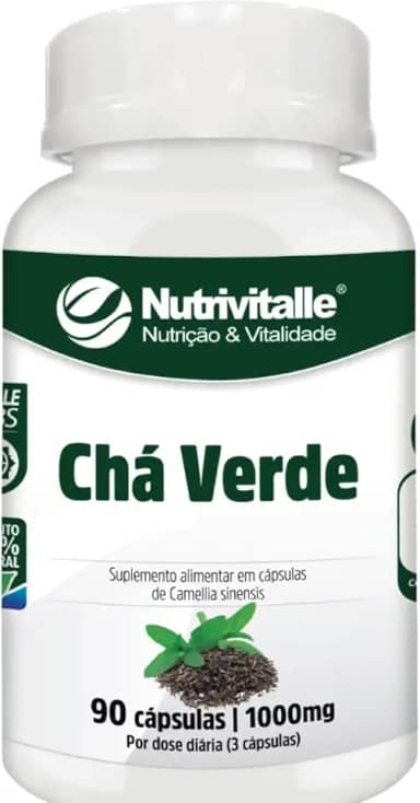 Chá Verde Capsula 1000mg 90 Cápsulas Nutrivitalle