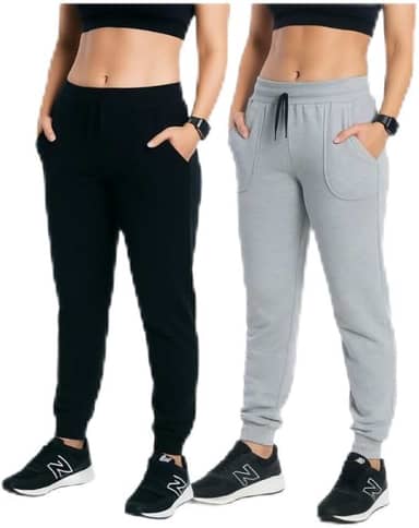 Kit 2 Calça Moletom Feminina Jogger Flanelada Com Bolso