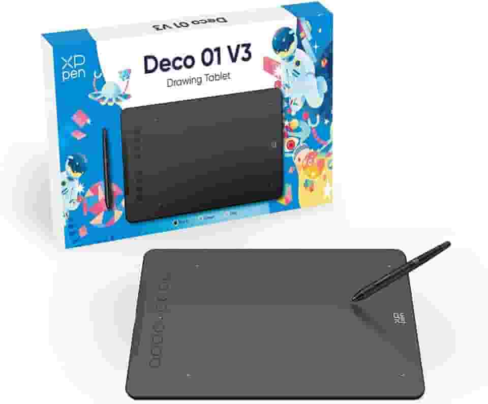 XPPen Deco 01 V3 Mesa Digitalizadora 2024 Nova Versão com Teclas para Androis Windows Linux