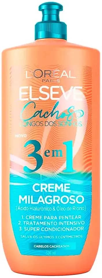 ELSÉVE Creme Milagroso 3 Em 1 L'Oréal Paris Elseve Cachos Longos Dos Sonhos 500Ml