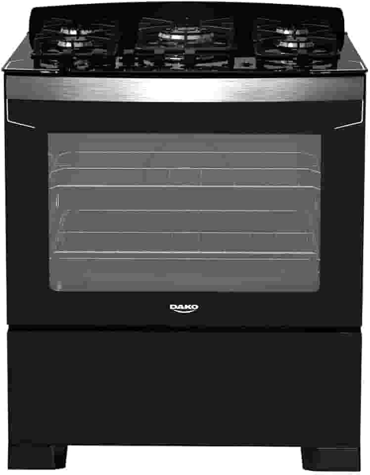 Fogão 5 Bocas Preto com Tripla Chama Dako Diplomata Mesa de Vidro