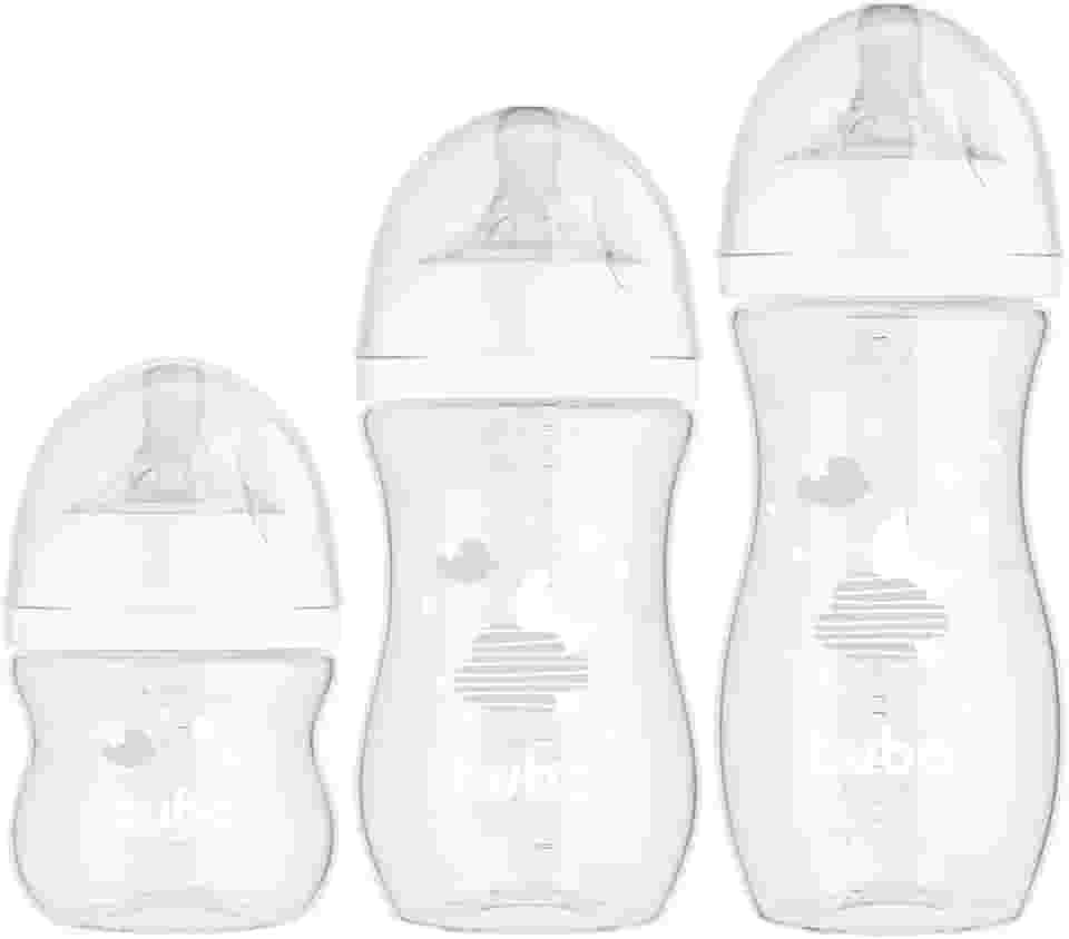 Kit 3 Mamadeiras Buba Easy Flow 120/270/330ml Nuvem Branca Buba