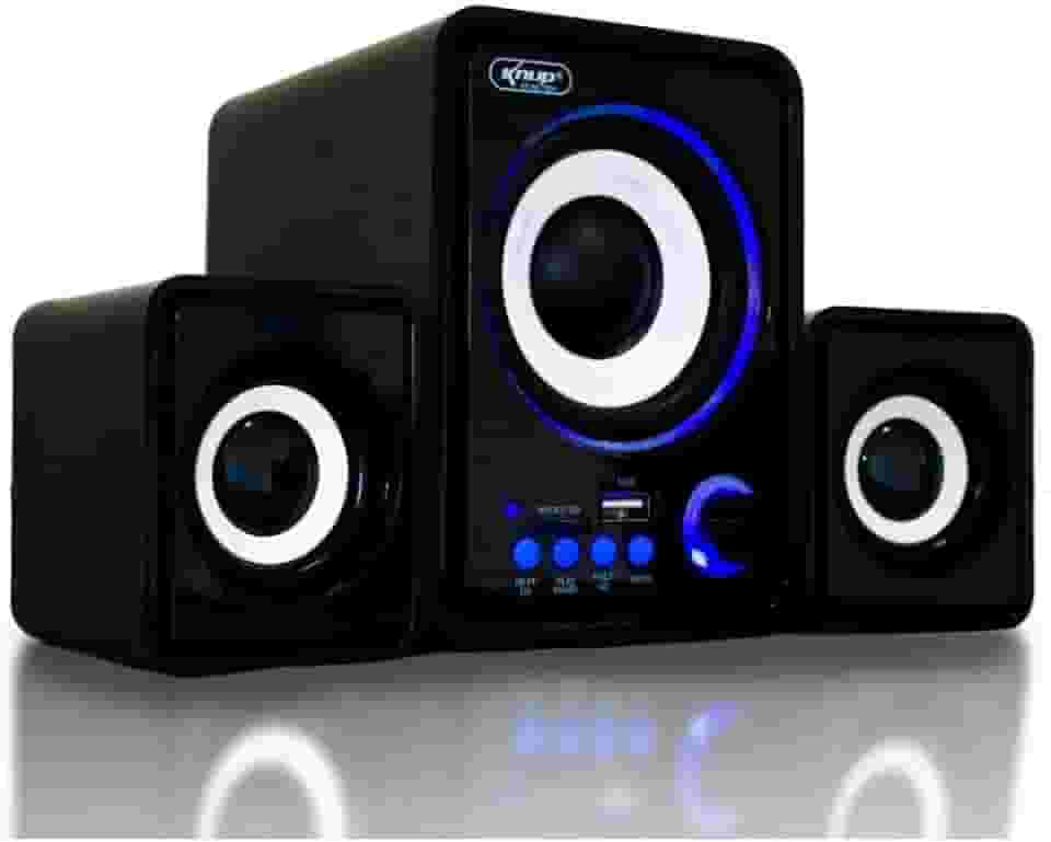 Sistema de Som 2.1 com Subwoofer, Bluetooth, USB, SD Card, Entrada P2, Preto