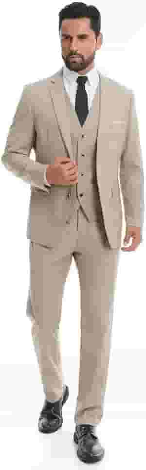 Terno masculino 3 peças slim fit dois botões trespassado smoking sólido conjunto de calça blazer colete para casamento, formatura, negócios formais