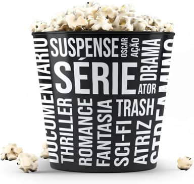 Balde de Pipoca, 3,5 litros, modelo CINÉFILOS, escrita branca