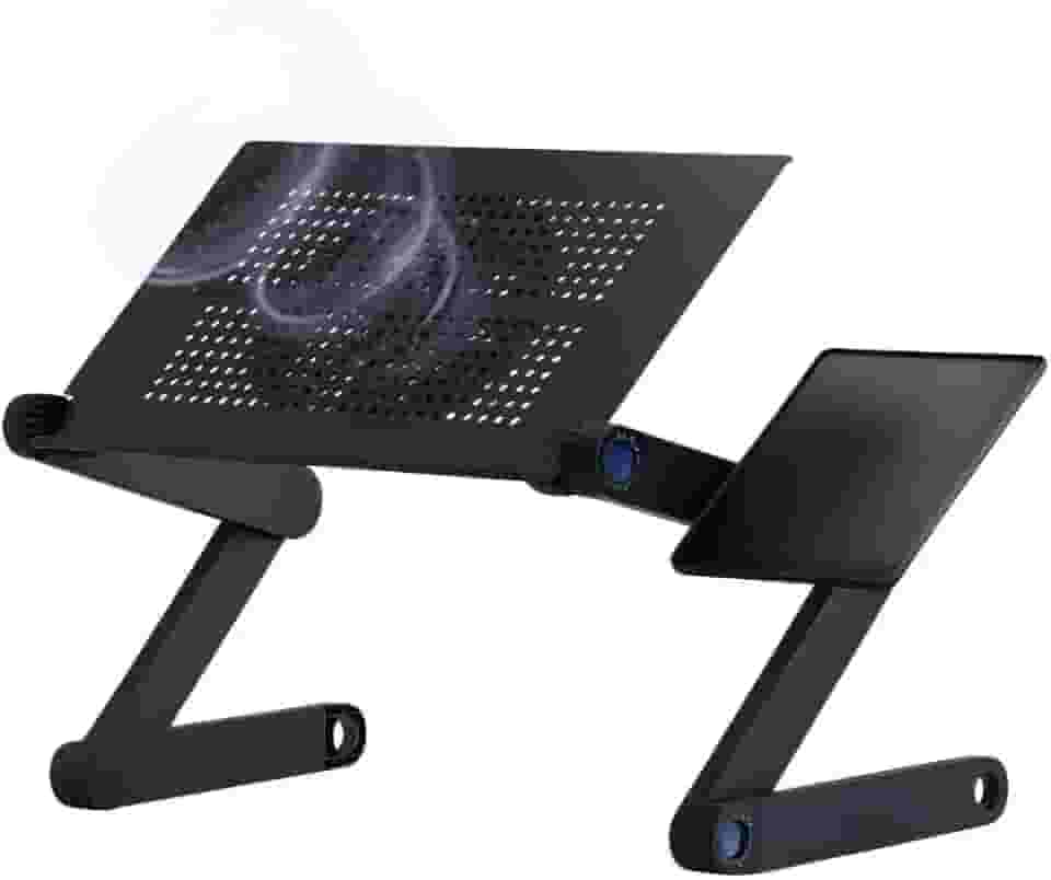 Suporte Ergonômico para Notebook e Laptop com Refrigeração – Mesa Portátil de Alumínio Ajustável para Cama, Sofá e Mesa – Dobrável, Leve e Durável Modelo Premium