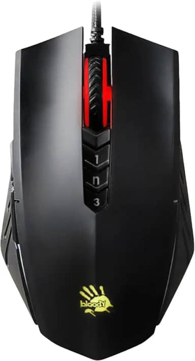 Mouse óptico para jogos Bloody A70x com switch e rolagem Light Strike (LK) e macros avançados totalmente programáveis (preto fosco)
