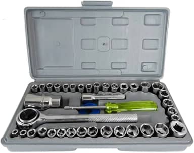 KIT CHAVE CATRACA REVERSÍVEL JOGO PROFISSIONAL DE SOQUETES 40 PEÇAS