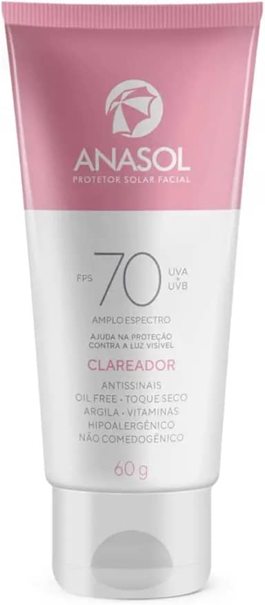 Anasol - Protetor Solar Facial FPS 70 Clareador 60g