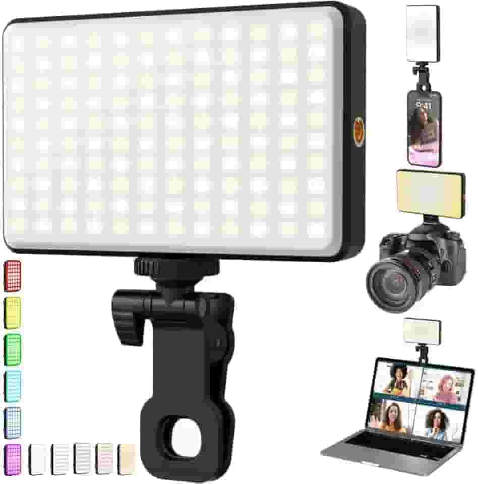 Luz de Preenchimento Iluminação Selfie LED RGB com Clipe Ajustável para Celular e Notebook Fotografia e Vídeos TikTok Ring Light Profissional Fotografia Flash Iluminação Preenchimento de Vídeo e Foto