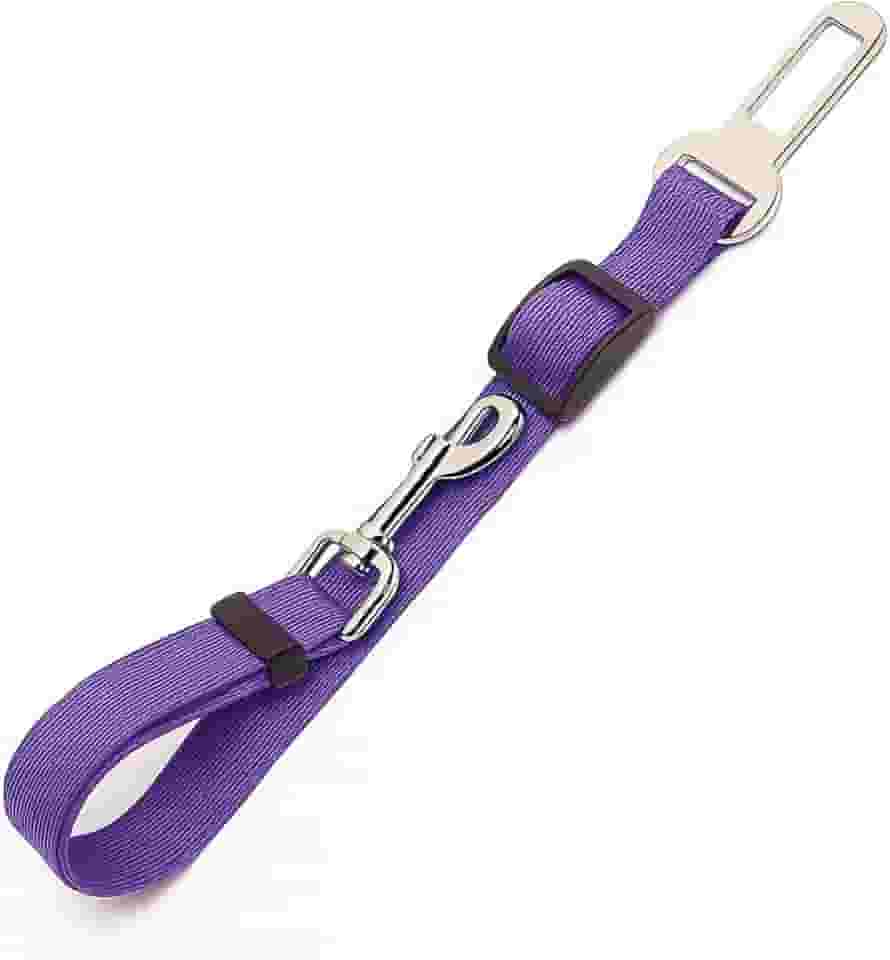Cinto de Segurança Universal para Cachorro Gato Pet Ajustável com Mosquetão Passeio Seguro (Roxo)