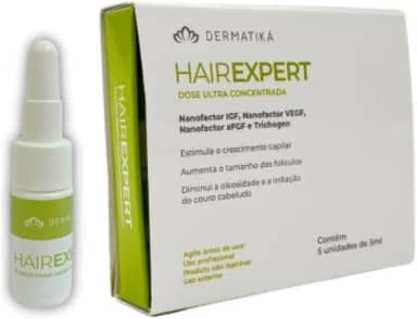 Ampola Crescimento Capilar Hair Expert Dose Ultra Concentrada 5uni 5ml Dermatiká Cabelo Renovado