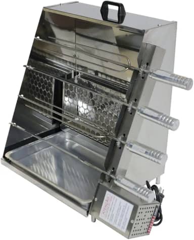 Churrasqueira Giratória Vertical Ecológica Sem Fumaça Inox 4 Espetos