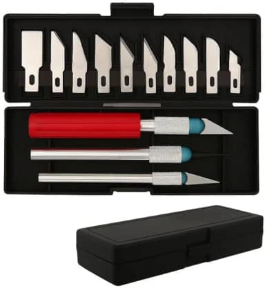 Kit de Estiletes de Precisão para Artesanato | 13 Peças com Cabo de Alumínio e Lâminas Extras | Corte Fino para Papel, EVA e DIY