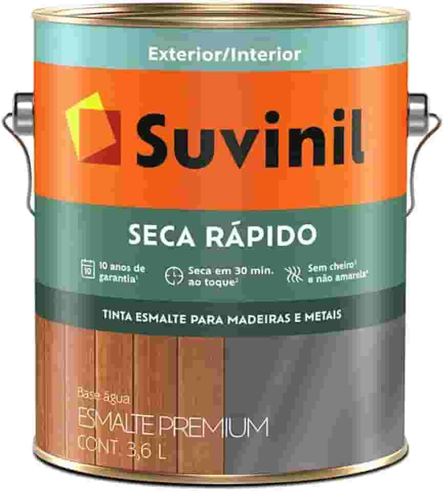 Tinta Suvinil para madeiras e metais esmalte acetinado seca rapido 3,6L - Branco - 53700011