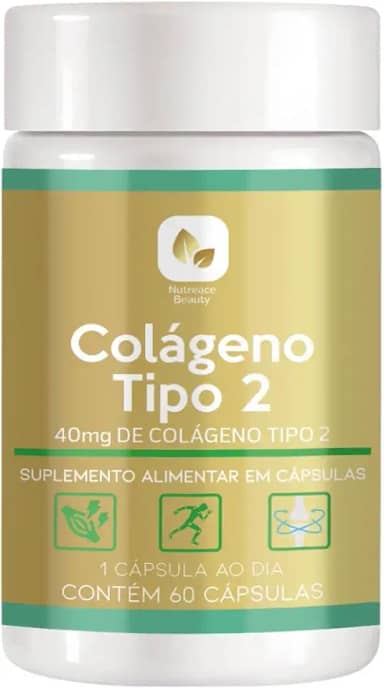 Colageno Tipo 2 40mg Saúde Articular, Alívio, Flexibilidade, Articulações e Cartilagens Saudáveis Original Nutreace Beauty 60 Capsulas