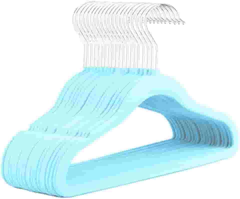 Kit 40 Cabides de Veludo Infantil 360° Antideslizante Para Roupas Camiseta Calça