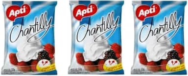Chantilly em Pó, 3 Pacotes de 50g, Apti Cobertura para Sobremesas