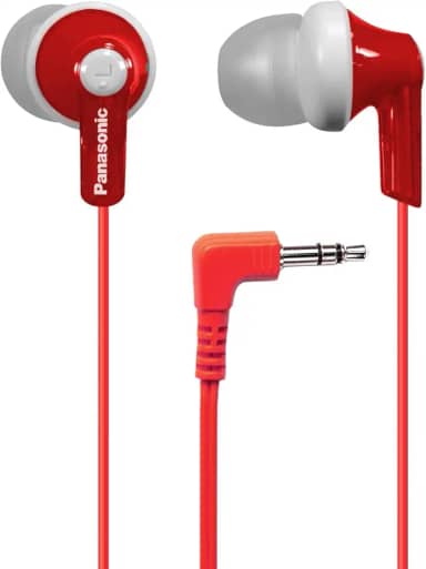 Fones de ouvido intra-auriculares com fio Panasonic ErgoFit RP-HJE120-R, vermelho