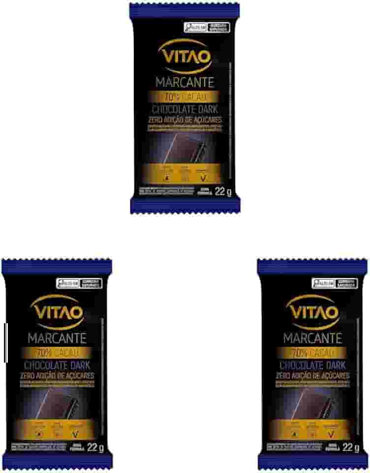Vitao Choc Zero 70% Amargo 22G (Pacote de 3)